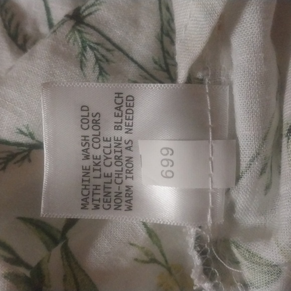 Rachel Zoe Linen Blend Peasant Romantic Foral Print Top Blouse Tunic Button Down - Picture 9 of 9